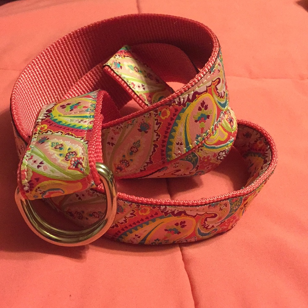 Pink Paisley Ribbon Belt (38")